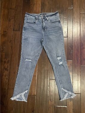 Royalty For Me Distressed Ankle Jeans - Light Blue